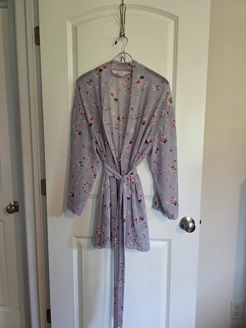 Victoria's Secret Vintage Sheer Coquette Lavender Floral Kimono Robe